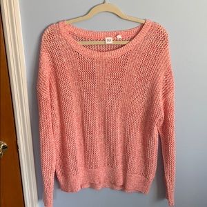 Peach and white sweater